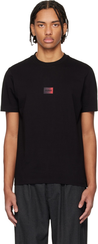 Photo: Hugo Black Gradient-Logo Cotton Jersey T-shirt