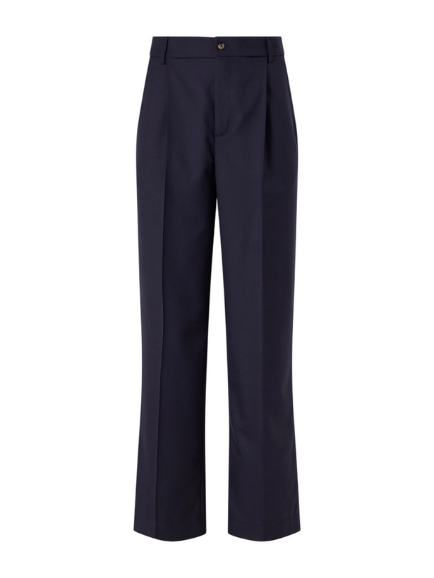 Photo: De Bonne Facture - Grandad Wide-Leg Virgin Wool Trousers - Blue