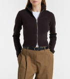 Extreme Cashmere N°302 Lemon cashmere-blend zip-up cardigan