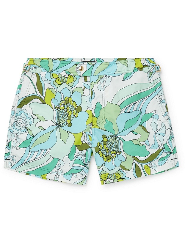 Photo: TOM FORD - Mid-Length Floral-Print Swim Shorts - Green - 44