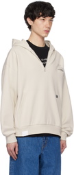 Izzue Beige Graphic Print Zip Hoodie