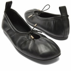 ALOHAS Women's Rosalind Brown Leather Ballet Pumps in Black