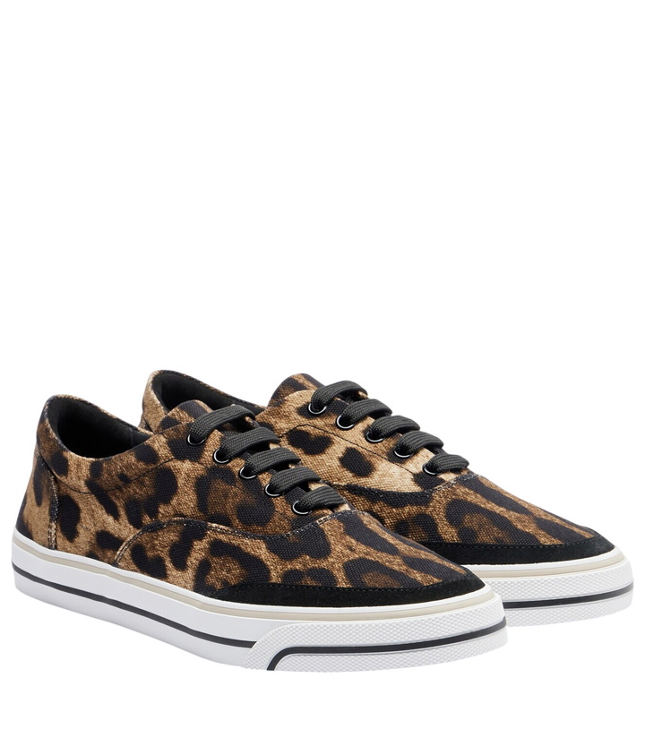 Photo: Dolce&Gabbana Leopard-print canvas sneakers