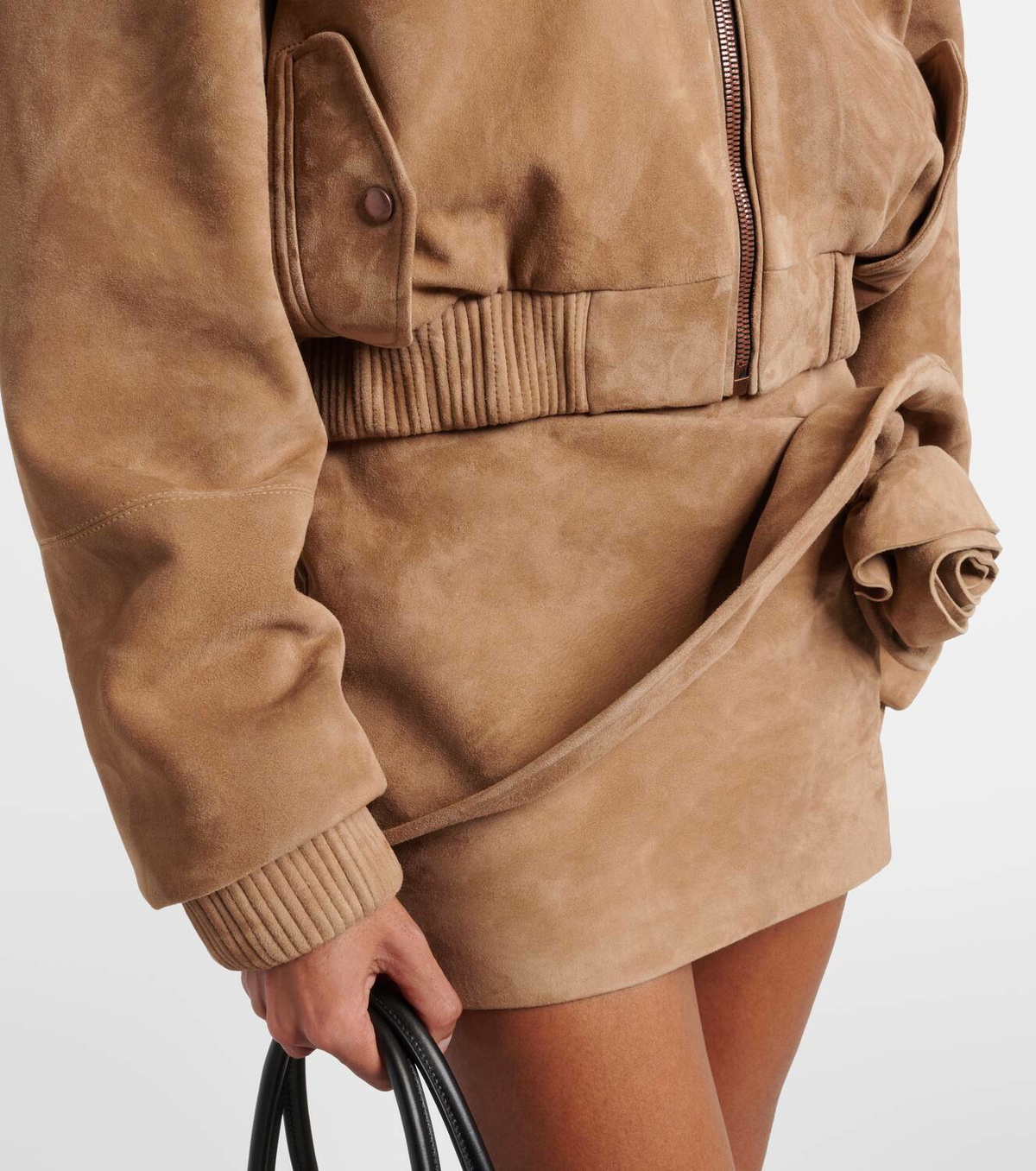 Magda Butrym Cropped suede bomber jacket