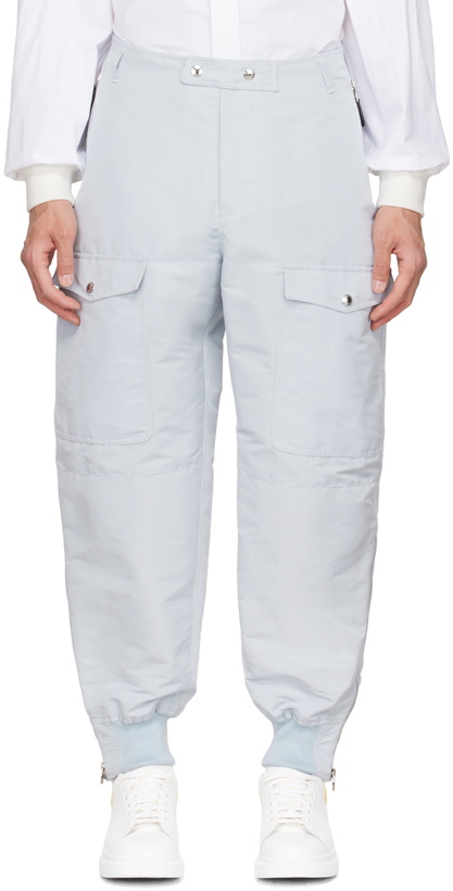 Photo: Alexander McQueen Blue Recycled Polyester Cargo Pants
