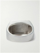 Pearls Before Swine - Ruln Silver and Enamel Signet Ring - Silver