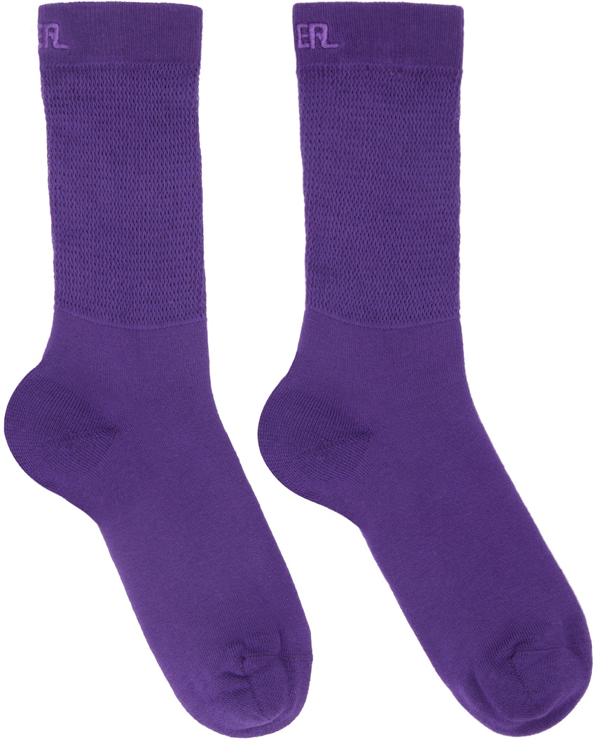 ERL Purple Knit Socks ERL