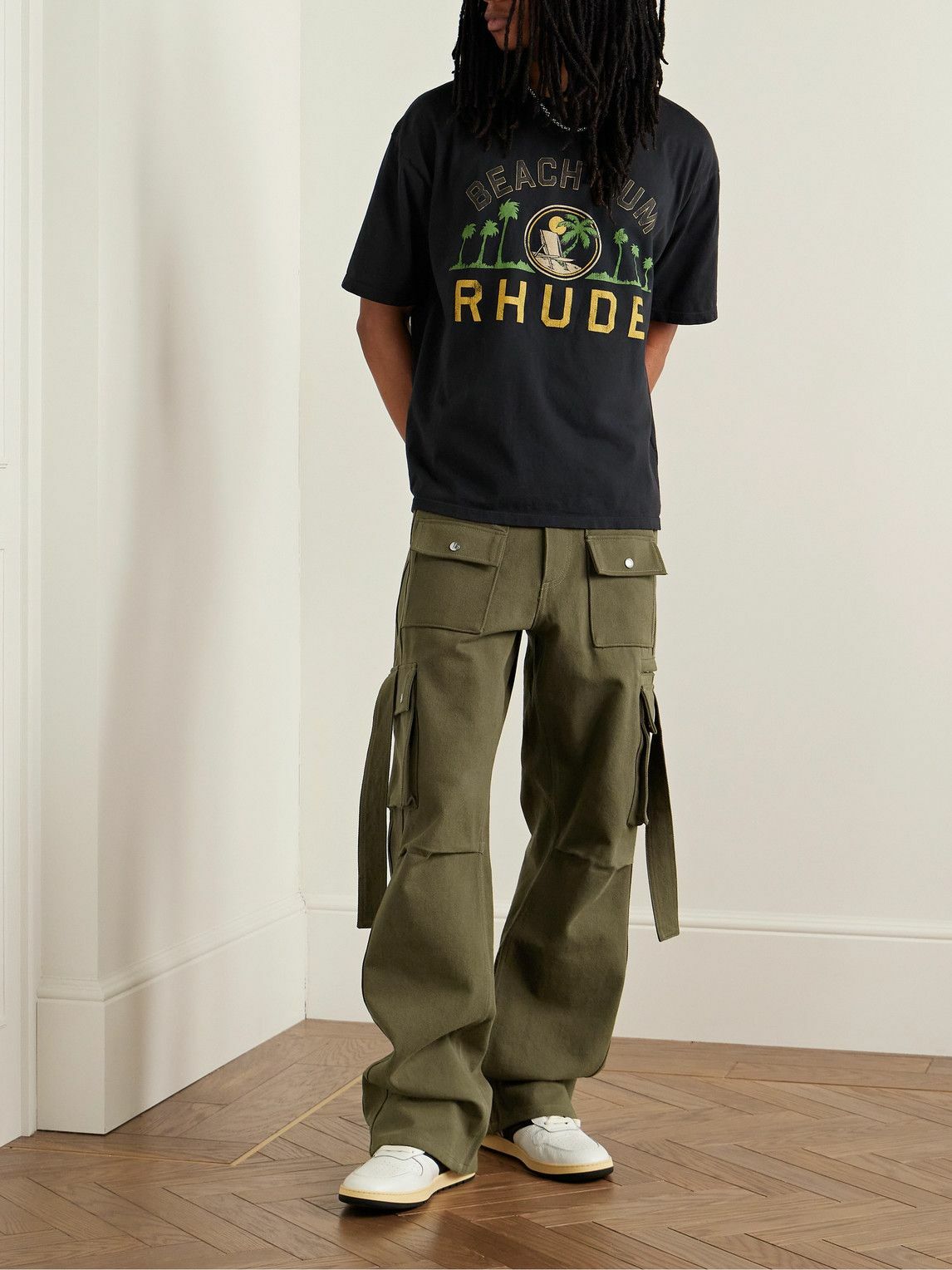 Rhude - Amaro Straight-Leg Cotton-Twill Cargo Trousers - Green Rhude