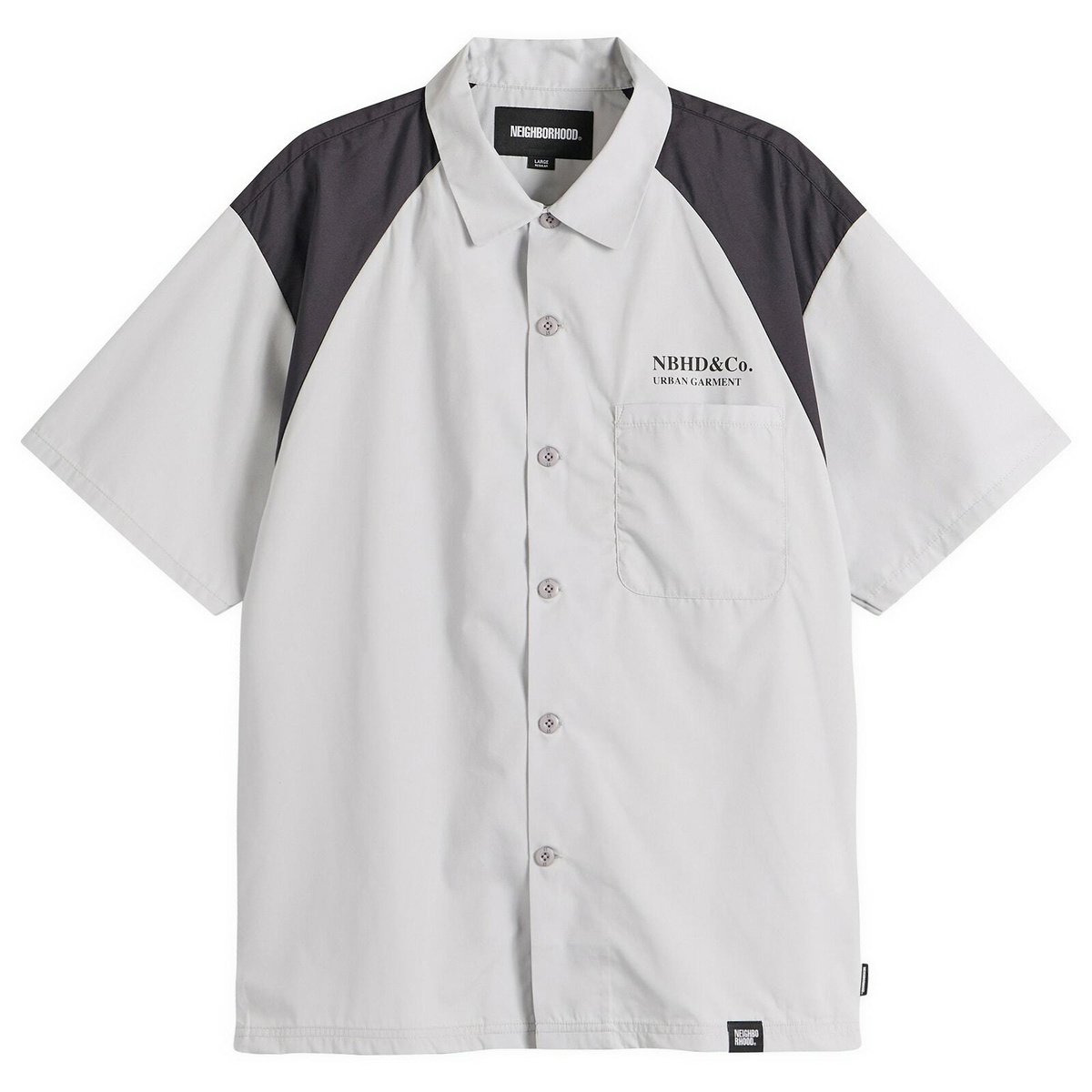 Neighborhood Men's Classic 2-Tone Short Sleeve Work Shirt 2 in Gray