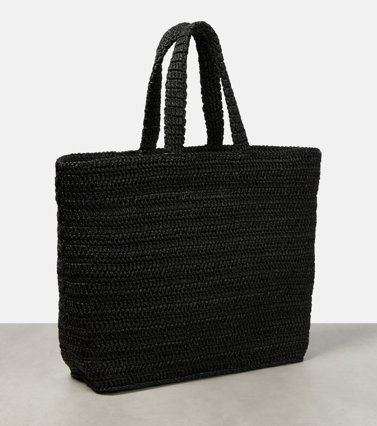 Saint Laurent Rive Gauche Medium raffia-effect tote bag