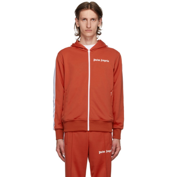Photo: Palm Angels Red Hooded Classic Track Jacket