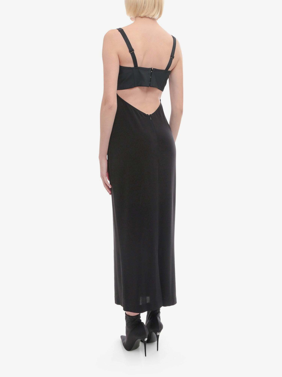 DOLCE & GABBANA ブラックドレス Calf-length floral lace dress in Black for Women