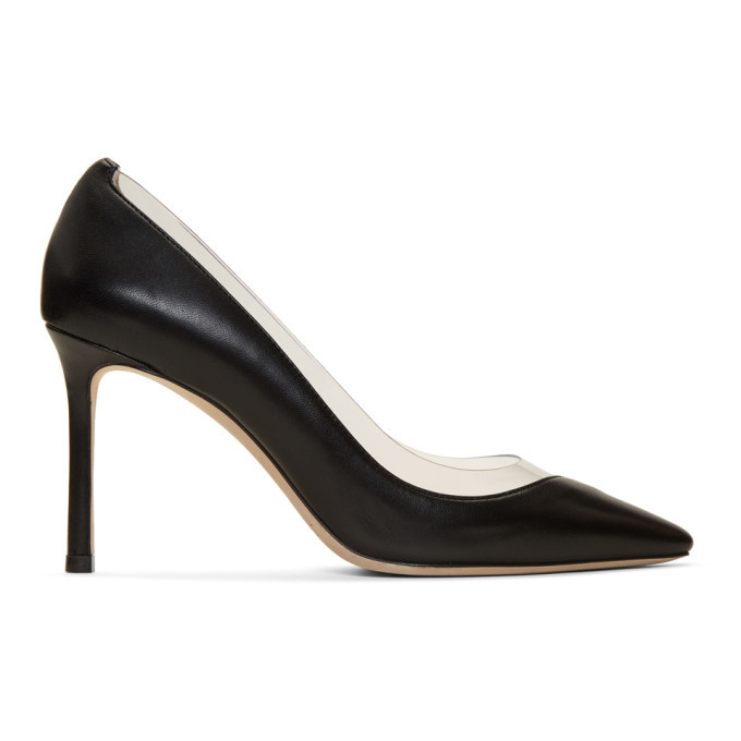 Jimmy Choo Black and Transparent Romy 85 Heels Jimmy Choo