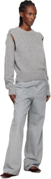 OPEN YY Gray Convertible Cable Knit Sweater