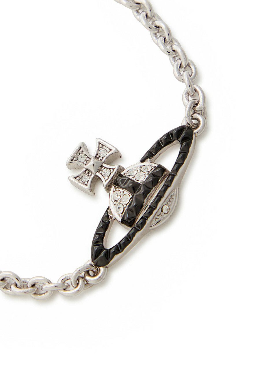 Vivienne Westwood Mayfair Bas Relief orb Rhodium-plated Bracelet - Black - One Size