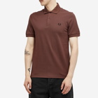 Fred Perry Men's Original Plain Polo Shirt in Brick/Black