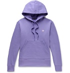 Acne Studios - Ferris Logo-Appliquéd Mélange Fleece-Back Cotton-Jersey Hoodie - Purple