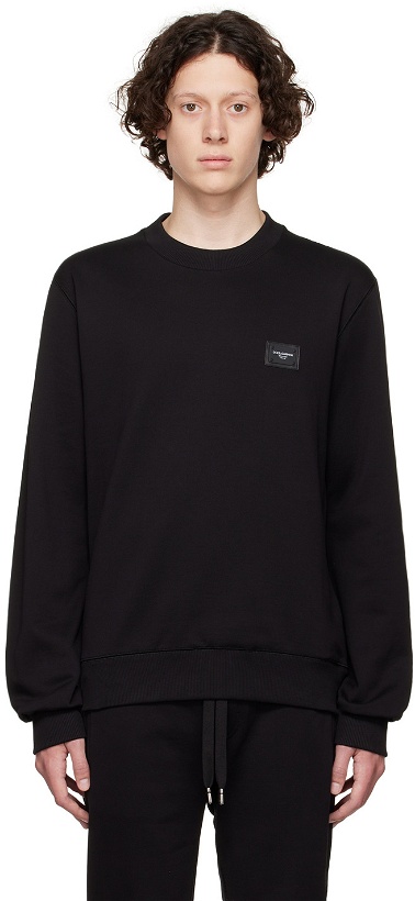 Photo: Dolce & Gabbana Black Cotton Sweatshirt