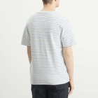 Folk Men's Textured Stripe T-Shirt in Ecru/Bright Blue