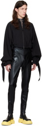 Mugler Black Embossed Trousers