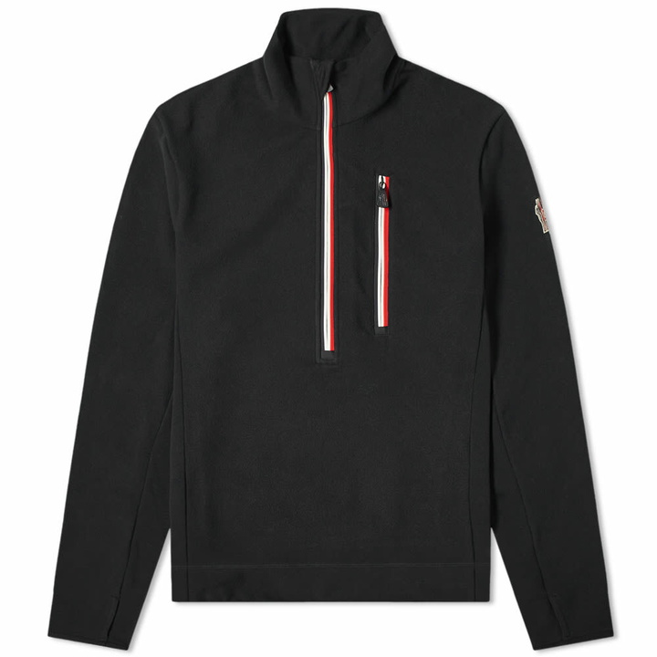 Photo: Moncler Grenoble Men's Tricolour Half Zip Fleece in Black