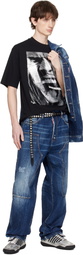 Dsquared2 Black Allover Studs Snap Button Belt