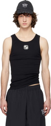 VETEMENTS Black Biker Cross Logo Tank Top