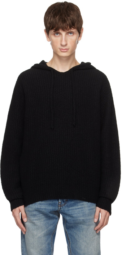 Photo: Lardini Black Ribbed Hoodie