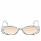 Le Specs Women's Outta Love Sunglasses in Silver Pearl/Light Brown Grad 