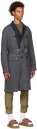 sacai Gray Belted Coat