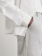 Maison Margiela - Wide-Leg Paint-Splattered Cotton-Canvas Trousers - Gray