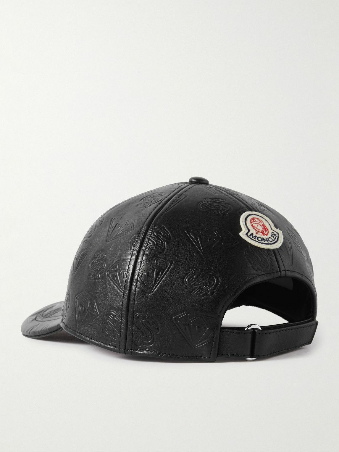 Moncler Genius Billionaire Boys Club Embossed Glossed Leather Baseball Cap Moncler Genius