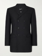 Enfants Riches Déprimés - The Pierre Doubled-Breasted Pinstriped Virgin Wool-Twill Blazer - Black