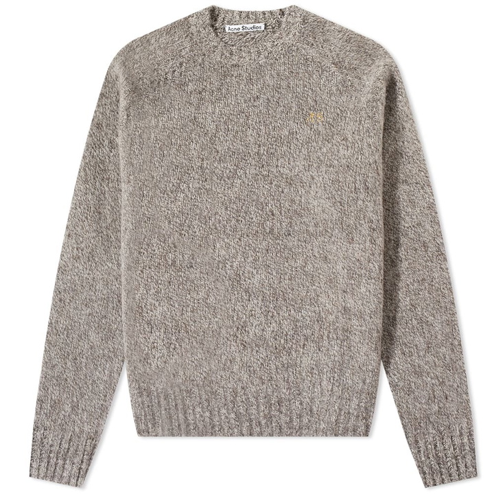 Photo: Acne Studios Men's Kowhai AS Crew Knit in Anthracite Grey/Off White