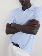 Officine Générale - Simon Linen Polo Shirt - Blue