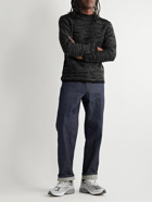 Inis Meáin - Striped Donegal Merino Wool and Cashmere-Blend Mock-Neck Sweater - Gray