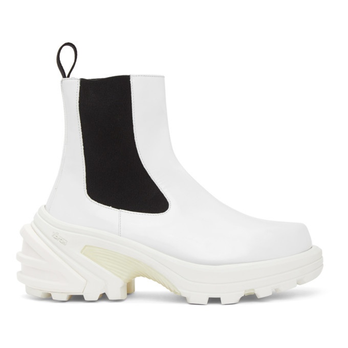 Photo: 1017 ALYX 9SM White Leather Chelsea Boots