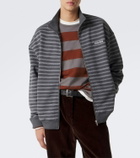 Miu Miu Striped oversized cotton fleece sweatshirt