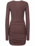 THE ANDAMANE Naida Ribbed Stretch Viscose Mini Dress