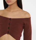 Philosophy di Lorenzo Serafini Off-shoulder cotton crop top