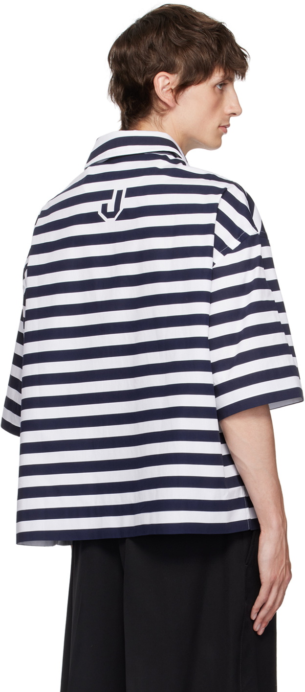 JACQUEMUS White & Navy La Casa 'La chemise Pablo' Shirt Jacquemus