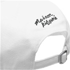 Maison Kitsuné Men's Large Fox Head Patch Cap in White