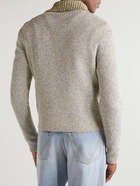 Bottega Veneta - Oversized Bouclé Ribbed-Knit Polo Shirt - Neutrals