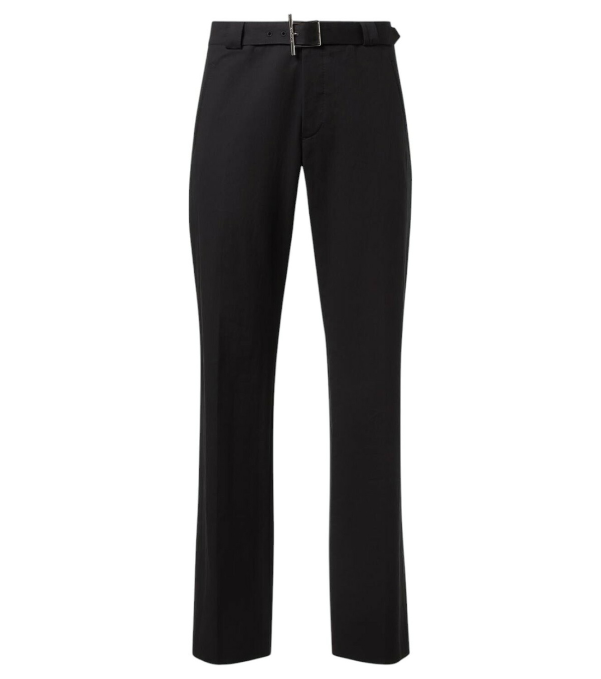 パンツ ALEXANDER MCQUEEN BLACK WOOL BLEND WIDE-LEG PANT Alexander McQueen Low-rise wool and mohair wide-leg pants