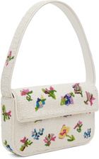 Staud White Tommy Beaded Bag