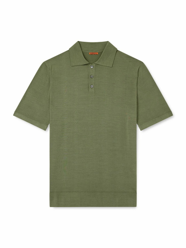 Photo: Barena - Marco Merino Wool Polo Shirt - Green