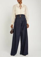 Zimmermann Rebellion Wide-leg Denim Trousers Navy