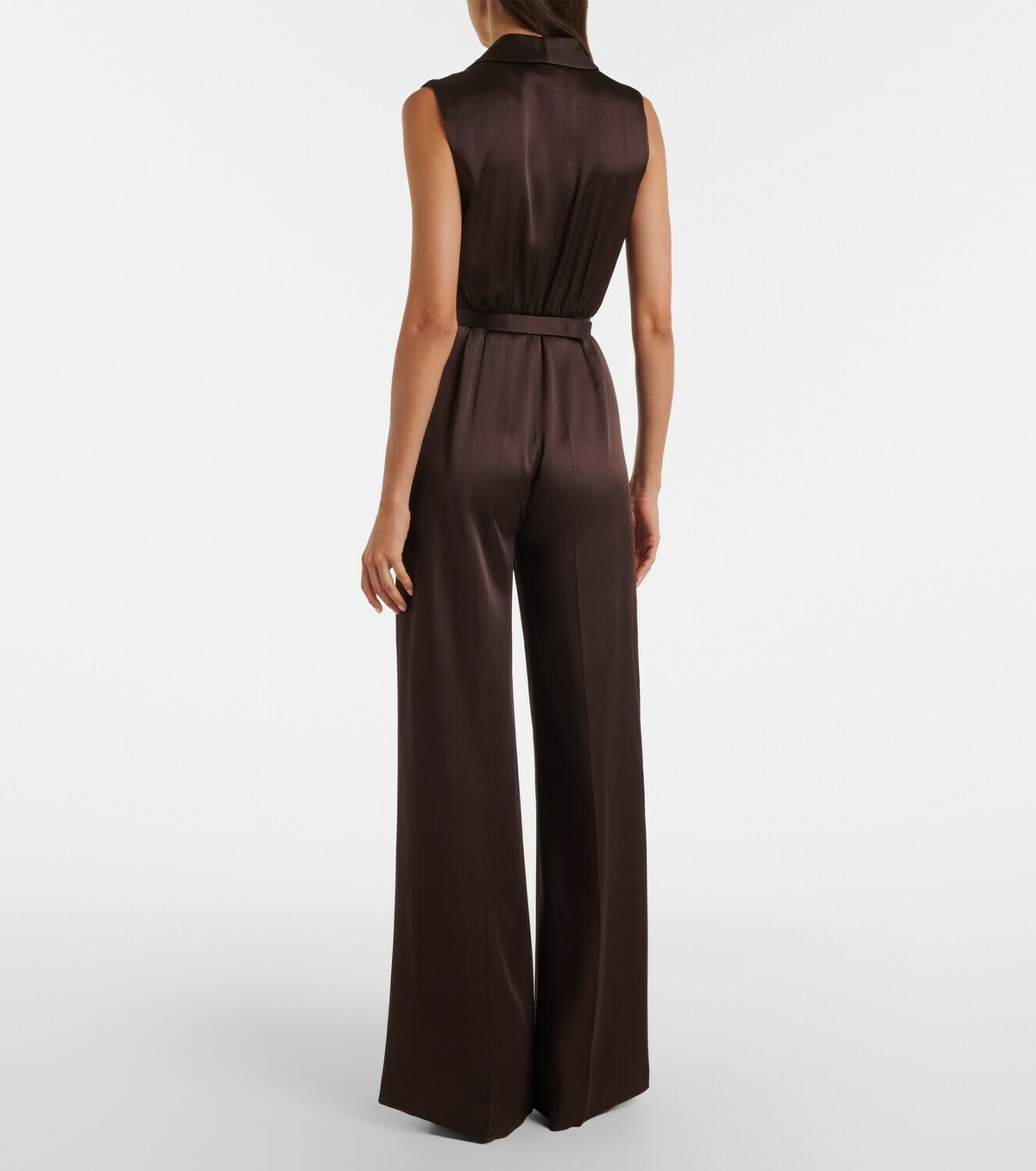 Max Mara Belted satin jumpsuit