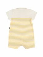 PETIT BATEAU Printed Cotton Jersey Romper & Swaddle