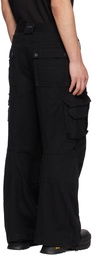 C2H4 Black Exposed Fly Cargo Pants